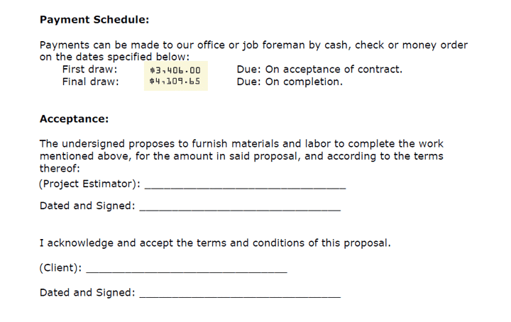 (Payment Schedule)支払い条件と承認